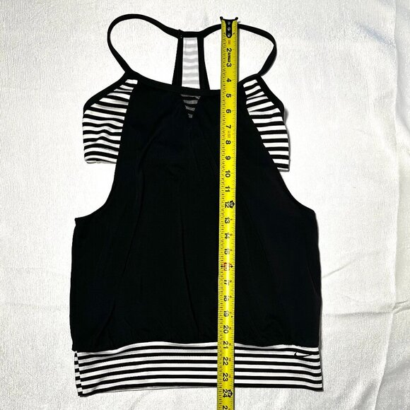 Nike Black and White Striped Layered Tankini Bathing Suit Top - Picture 6 of 6